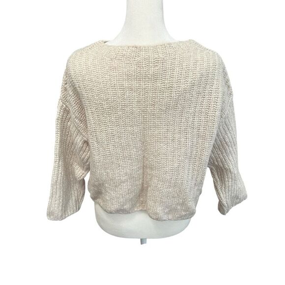 Holebrook Sweden Cajsa Ribbed Merino Wool Blend Sweater Sand Shell small petite - Picture 7 of 12